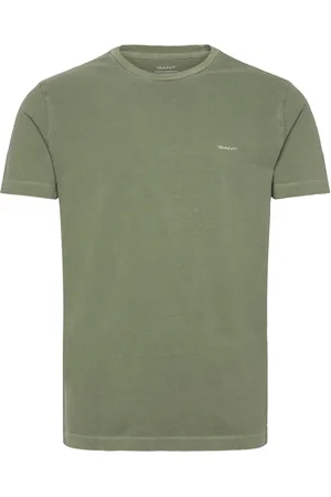 GANT Slim Sunfaded Ss Pique T-Shirt Tops T-shirts Short-sleeved Khaki Green