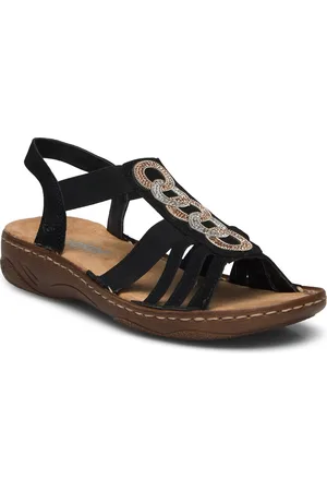 Rieker V2870-00 Shoes Sandals Flat Sandals Black