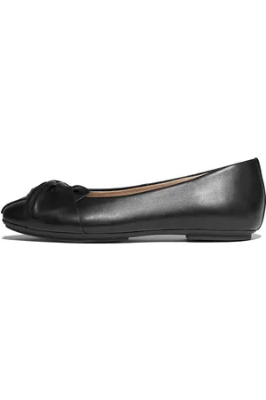 FitFlop Delicato Soft-Twist Leather Ballet Flats Ballerinat Black