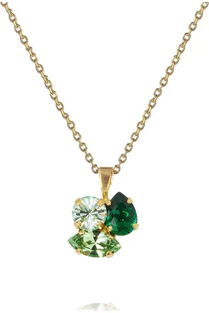 Caroline Svedbom Ana Necklace Gold Accessories Jewellery Necklaces Dainty Necklaces Green
