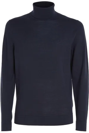 Calvin Klein Merino Turtle Neck Tops Knitwear Turtlenecks Navy