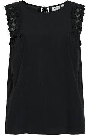 VILA Vipernillu O-Neck Top Tops T-shirts & Tops Sleeveless Black