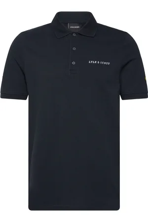 Lyle & Scott Embroidered Polo Shirt Tops Polos Short-sleeved Navy