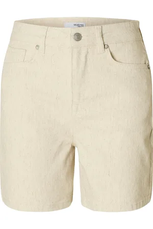 SELECTED Slfuna-Krista Hw Denim Shorts Bottoms Shorts Denim Shorts Cream