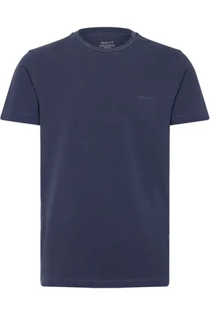 GANT Slim Sunfaded Ss Pique T-Shirt Tops T-shirts Short-sleeved Navy