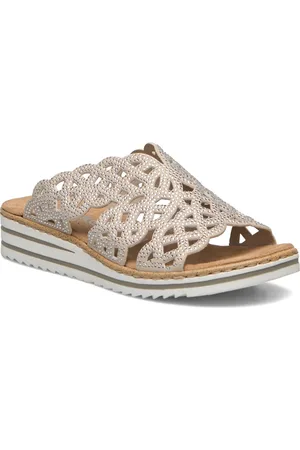 Rieker V0689-63 Shoes Sandals Flat Sandals Beige