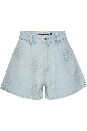 ROTATE Denim Studs Shorts Bottoms Shorts Denim Shorts Blue