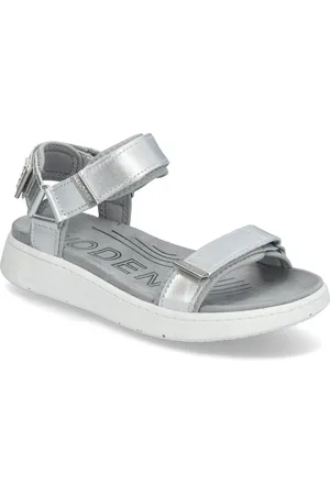 Woden Line Metallic Shoes Sandals Flat Sandals Silver