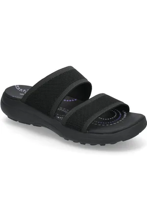 Skechers Women Sporty Slim Shoes Sandals Flat Sandals Black
