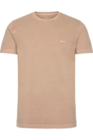 GANT Slim Sunfaded Ss Pique T-Shirt Tops T-shirts Short-sleeved Beige