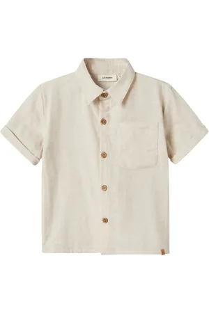 Lil Atelier Nmmtarou Ss Loose Shirt Lil Tops Shirts Short-sleeved Shirts Cream