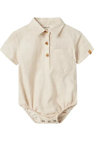 Lil Atelier Nbmtarou Ss Loose Body Shirt Lil Bodies Short-sleeved Beige