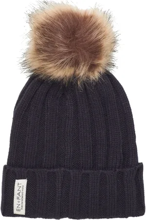 EN FANT Beenie W. Fake Fur Accessories Headwear Hats Winter Hats Black