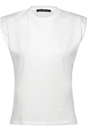 French Connection Rallie Shoulder Pad Tank Tops T-shirts & Tops Sleeveless White