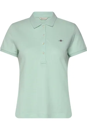 GANT Slim Sheild Cap Sleeve Pique Polo Tops T-shirts & Tops Polos Green