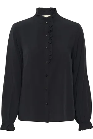 Cream Crvenea Shirt Tops Shirts Long-sleeved Black