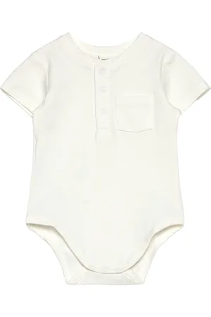 MANGO Cotton Bodysuit With Mao Collar Bodies Short-sleeved White