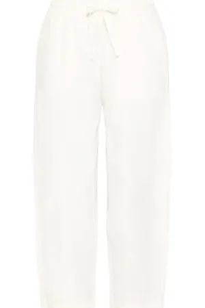 Ichi Ihlinno Pa Barrel Bottoms Trousers Straight Leg White