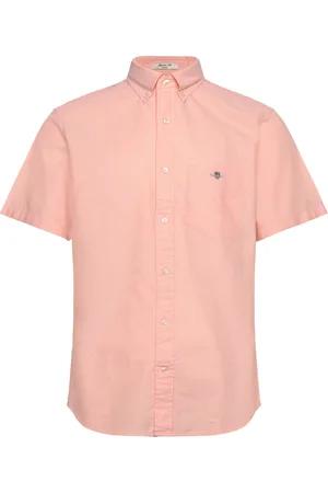 GANT Reg Classic Oxford Ss Shirt Tops Shirts Short-sleeved Pink