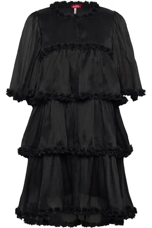 Crās Flowcras Dress Lyhyt Mekko Black