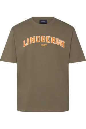 Lindbergh Over Logo Tee Tops T-shirts Short-sleeved Khaki Green