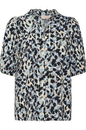 Freequent Fqadney-Shirt Tops Blouses Short-sleeved Blue
