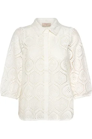 Freequent Fqagy-Shirt Tops Shirts Long-sleeved White