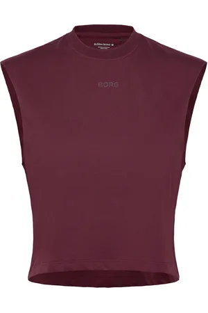 Björn Borg Borg Cropped Tank Top Sport Sport Clothing Sports Tops & T-shirts Sport Crop Tops Sport Sleeveless Crop Tops Burgundy