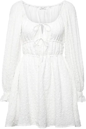 BUBBLEROOM Diamond Neck Dress Lyhyt Mekko White