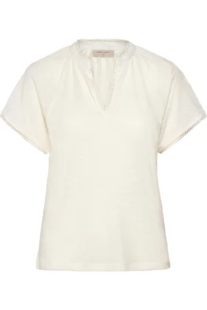Freequent Fqlavina-Tee Tops T-shirts & Tops Short-sleeved Cream
