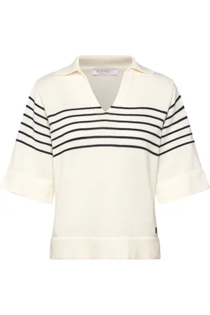 BUSNEL Freja Striped Top Tops Knitwear Jumpers White