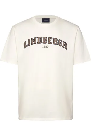 Lindbergh Over Logo Tee Tops T-shirts Short-sleeved White