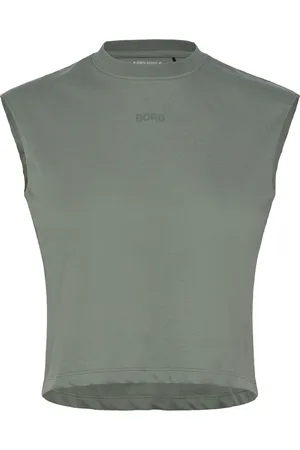 Björn Borg Borg Cropped Tank Top Sport Sport Clothing Sports Tops & T-shirts Sport Crop Tops Sport Sleeveless Crop Tops Khaki Green
