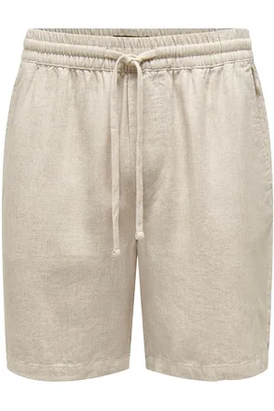 Only & Sons Onstel Visc Lin Shorts 0075 Cs Bottoms Shorts Casual Cream