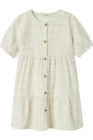Lil Atelier Nmfhailey Ss Loose Dress Lil Dresses & Skirts Dresses Casual Dresses Short-sleeved Casual Dresses Cream