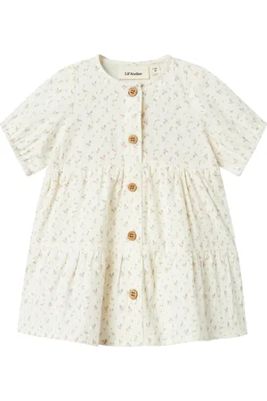 Lil Atelier Nbfhailey Ss Loose Body Dress Lil Dresses & Skirts Dresses Baby Dresses Short-sleeved Baby Dresses White