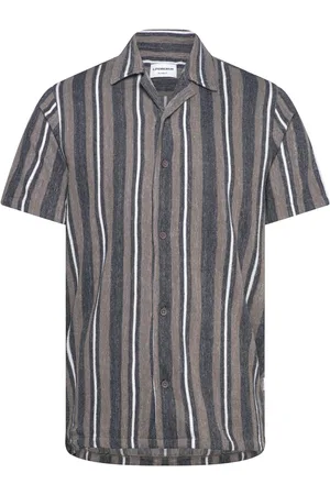 Lindbergh Knitted Resort Collar S/S Tops Shirts Short-sleeved Grey