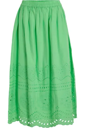 VILA Vimette Hw Midi Skirt Skirts Knee-length & Midi Skirts Green