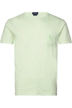 Ralph Lauren Custom Slim Mineral-Dyed Pocket T-Shirt Tops T-shirts Short-sleeved Green