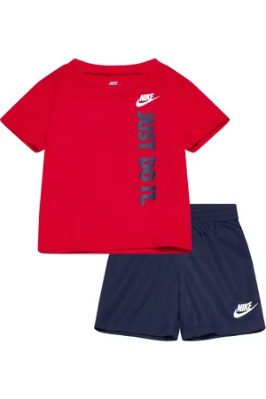 Nike Ks-Knit Short Set Sport Sets With Short-sleeved T-shirt Red