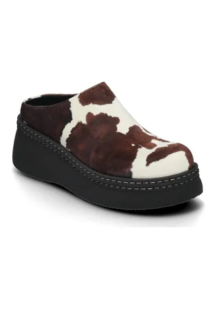 Miista Kristi Cow Mules Shoes Mules & Slip-ins Heeled Mules Brown