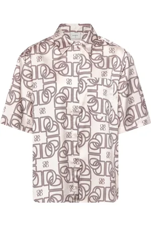 Dante 6 Peju Logo Printed Long Blouse Tops Blouses Short-sleeved Multi/patterned