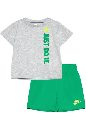 Nike Ks-Knit Short Set Sport Sets With Short-sleeved T-shirt Green