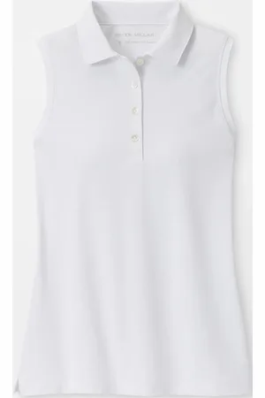 Peter Millar Banded Sport Mesh Sleeveless Button Polo Sport Women Sport Clothing Sports Tops & T-shirts Sport Polos White