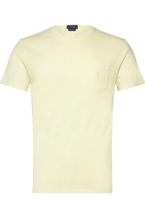Ralph Lauren Custom Slim Mineral-Dyed Pocket T-Shirt Tops T-shirts Short-sleeved Yellow