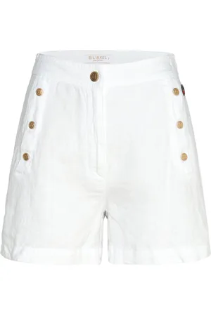 BUSNEL Pixie Solid Shorts Designers Shorts Casual Shorts White