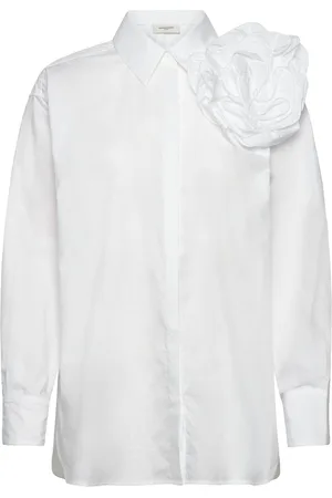 Copenhagen Muse Cmpoplin-Shirt Is A Loose Shirt In A Premium Material Of 100% Cotton With A Sewn Tops Shirts Long-sleeved White