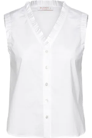 BUSNEL Nilly Solid Top Tops Blouses Sleeveless White