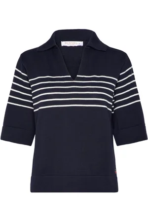 BUSNEL Freja Striped Top Tops Knitwear Jumpers Navy