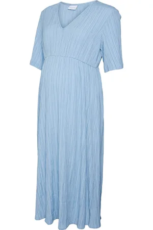 Mama;licious Mlrosana 2/4 Wo Midi Dress Polvipituinen Mekko Blue